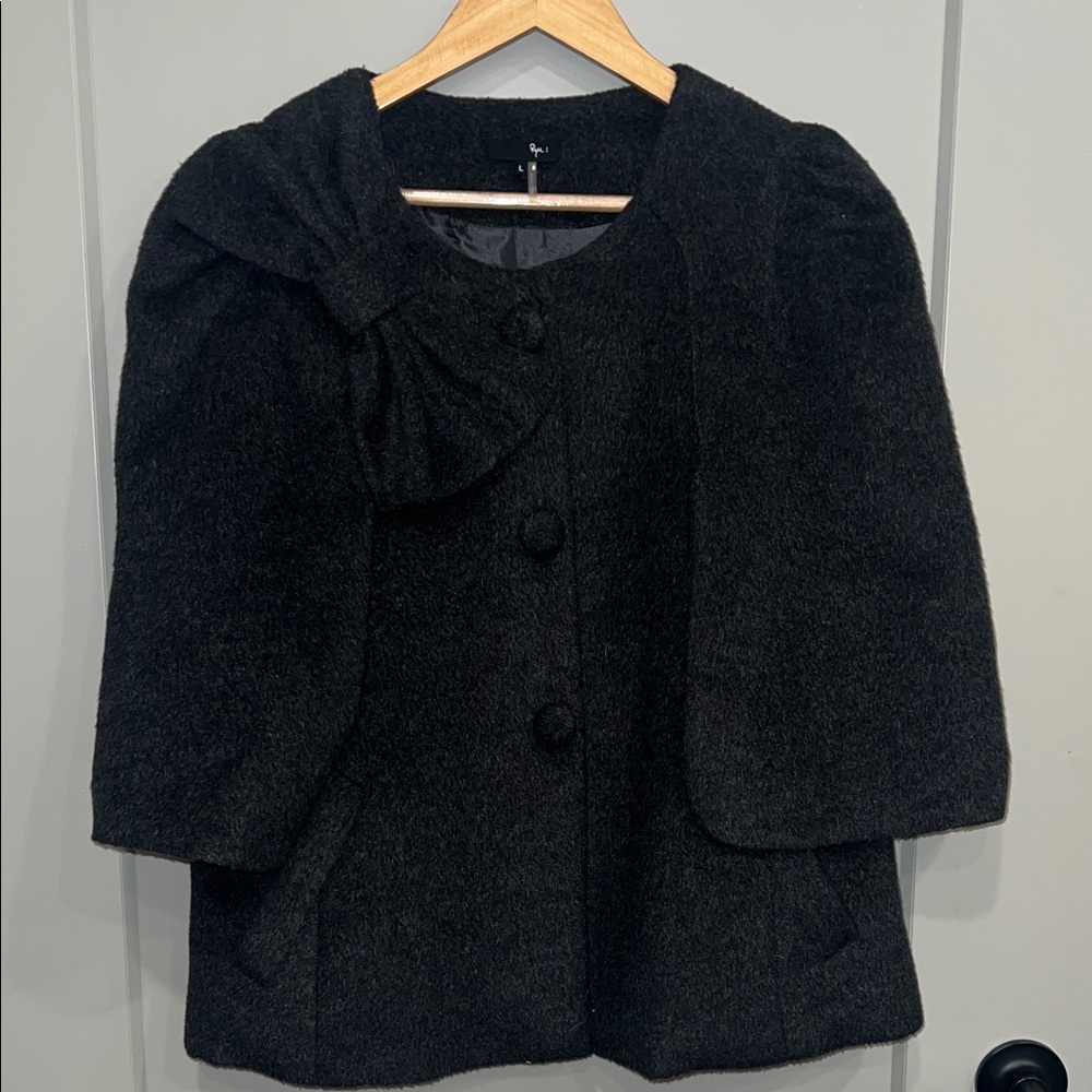Elegant Charcoal  Women's Coat / Capelet